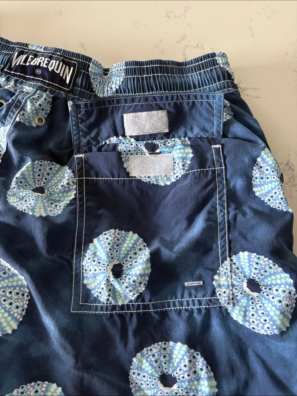 Authentic Vilebrequin Moorea Swim Trunks Blue Sea Urchin Oursinade Men’s Large